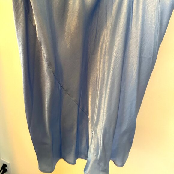 Asos Light Blue Satin Slip Maxi Dress - Picture 9 of 10